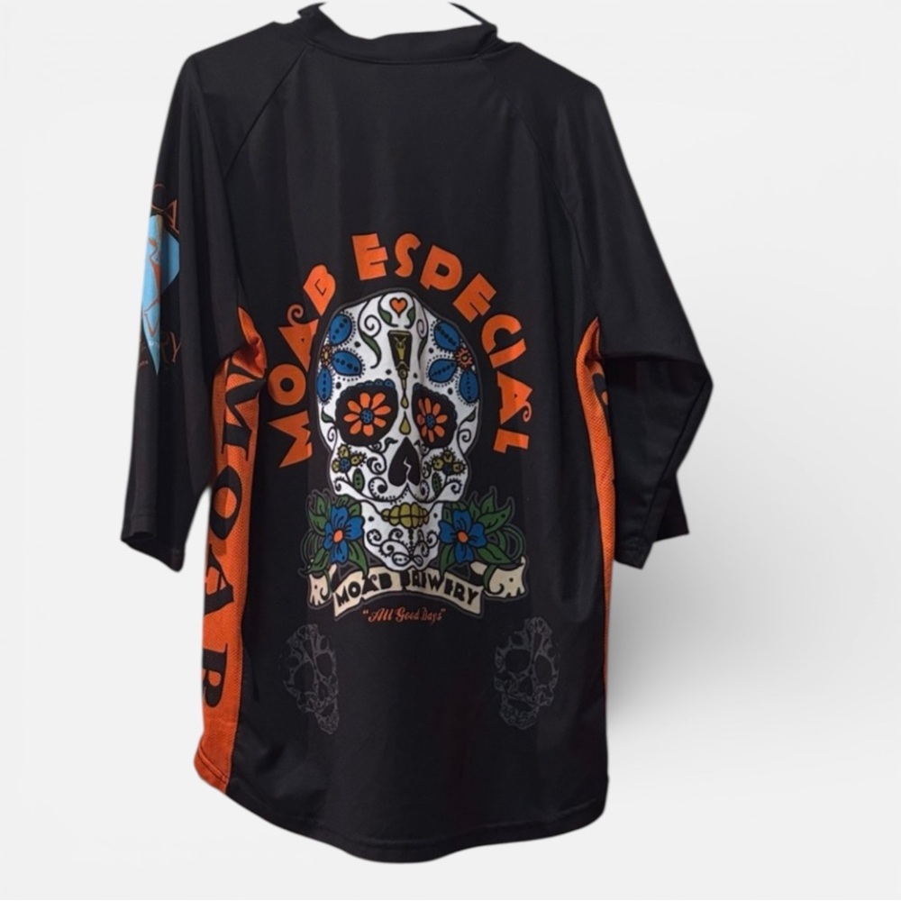 World Jerseys Moab Brewery ESPECIAL Cycling Jersey L Sugar Skull MTB